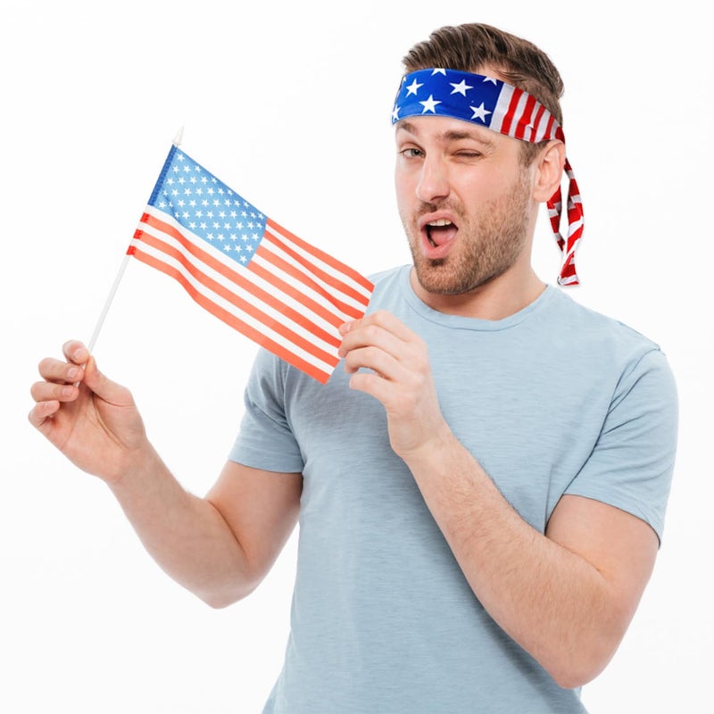 hhdatc American Country Flag Tie Headband with National Flag,USA Banadan Mexico Headband for Men Team USA Olympic Apparel - Image 5